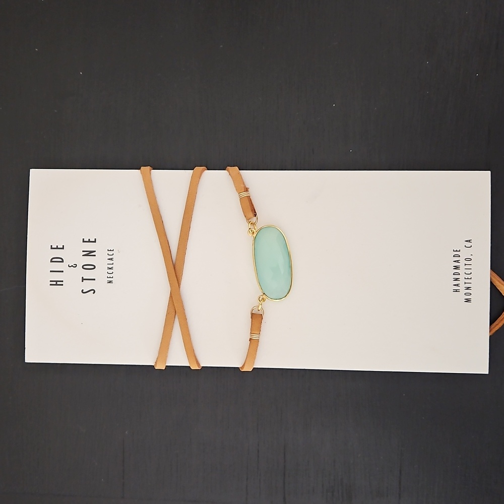 Labradorite stone rope necklace
